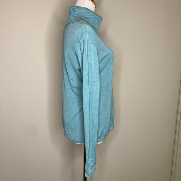 Kial Pale Green Turtleneck Sweater Sz Medium - Picture 4 of 8